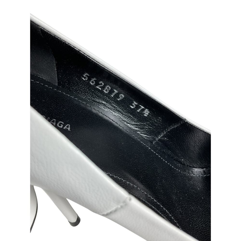 Balenciaga Sleek White Square Knife Pumps Size EU 37.5 / US 7.5 - Picture 9 of 10